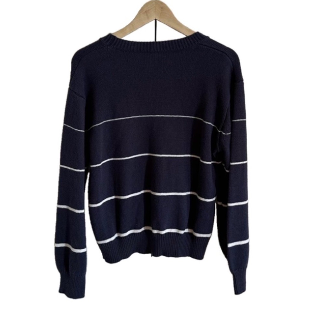 Wishlist Classic Navy Striped Soft Knit Sweater Oversized Pullover | Size-Medium - Picture 3 of 7